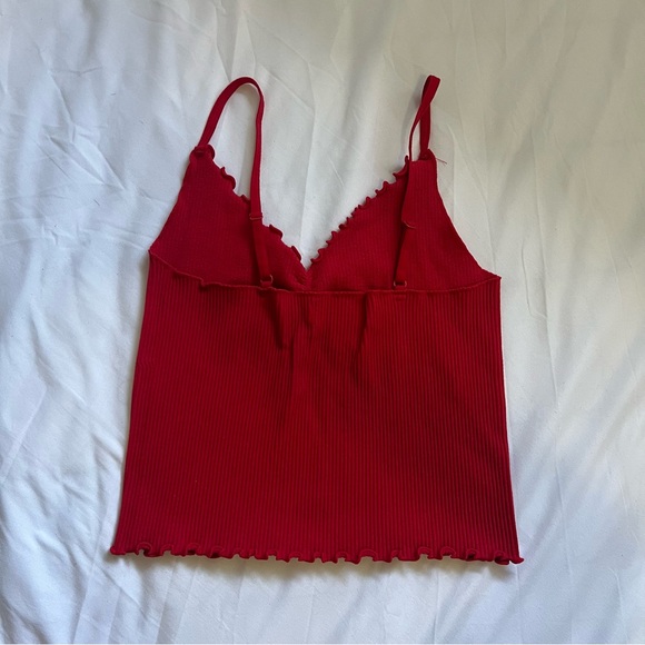 Red Ribbed Camisole Top - Picture 2 of 6